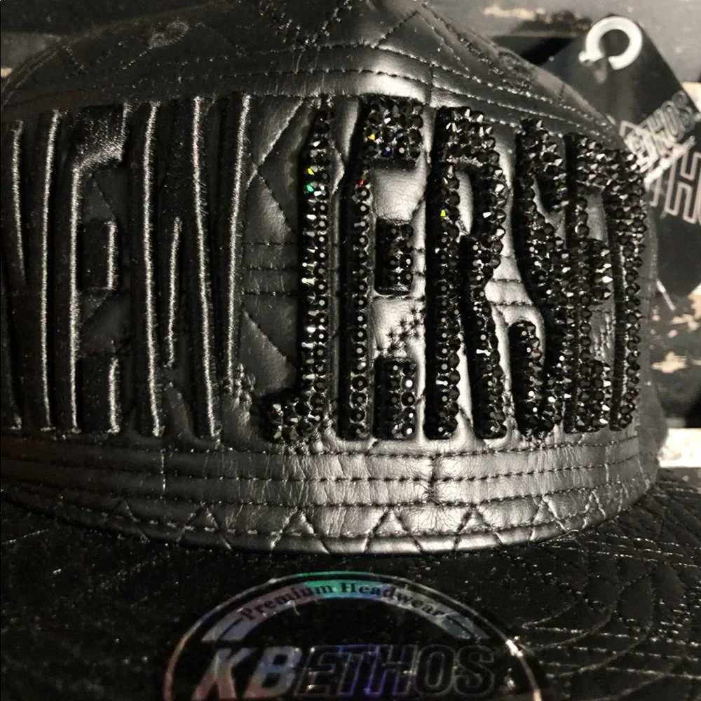 KBETHOS “NEW JERSEY” Custom Swarovski Crystal Bling Snapback Hat